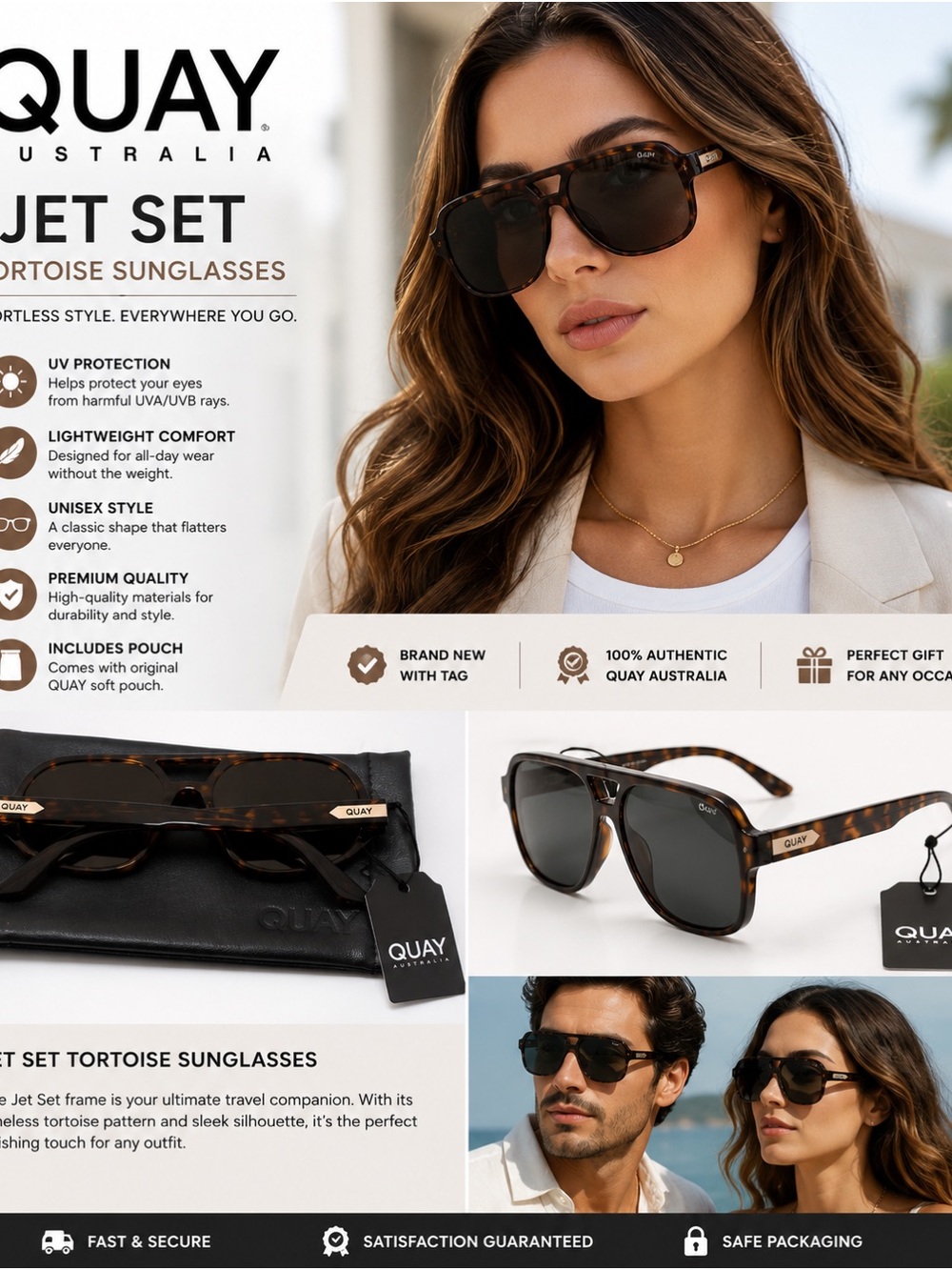 Quay Australia Tortoise Frame Sunglasses - Dark Brown
